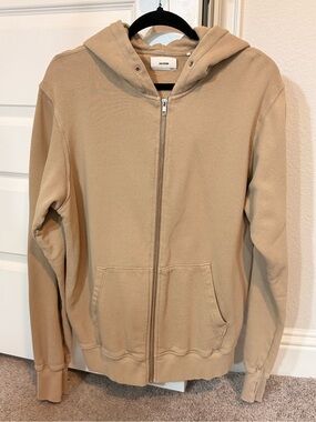 Joah Brown oversized zip hoodie Sweatshirt in Sand